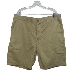 Izod Classic Fit Stretch Chino Shorts Mens 38 Tan New Flat Front Casual